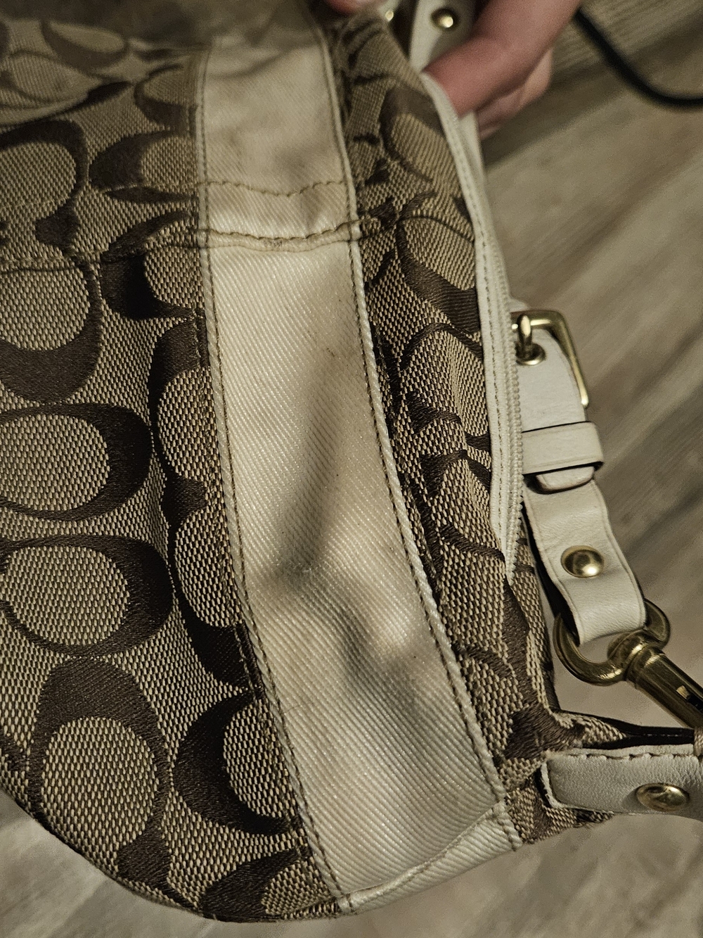 Coach Signature Canvas Shoulder Bag / Sell As Is Has Stains